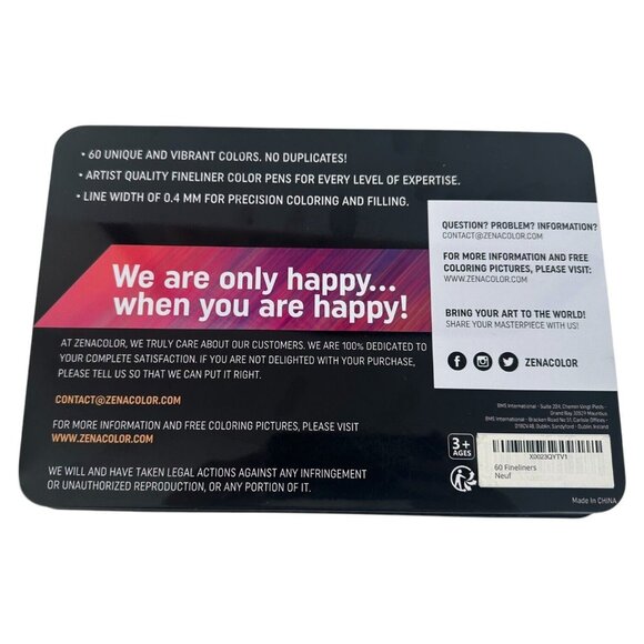 ZENACOLOR 60 Color PENS Markers Intense Scrapbooking Coloring Line NEW - Picture 10 of 11